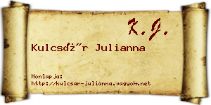 Kulcsár Julianna névjegykártya